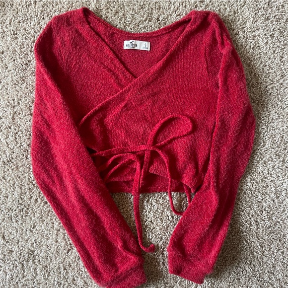 Hollister Fuzzy Cardigan Tie Top - Picture 1 of 4